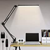Lampada da scrivania a LED, 14W Lampada da Tavolo con Morsetto, protezione degli occhi, Dimmerabile, 10 livelli di luminosità 3 ...