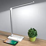 Lampada da scrivania a LED, con porta di ricarica USB, luce da scrivania dimmerabile per l'home office, luminosità a 5 ...