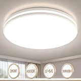 Lampada da soffitto a LED da bagno, 32 cm, rotonda, IP44, impermeabile, 24 W, 4000 K, per soggiorno, camera da ...