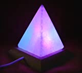 Lampada da Tavolo a Forma di Piramide Multicolore Sale Himalayano con Presa USB