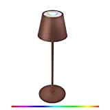 Lampada da tavolo a LED a batteria metallo portatile, dimmerabile, senza fili, con interruttore touch, in RGB, cambia colore, per ...