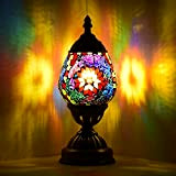 Lampada da tavolo con decorazione natalizia a mosaico, in vetro, forma di uova, lampada comodino, lanterna marocchina, scrivania, notturna per ...