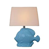 Lampada da tavolo in ceramica di pesce blu lampada da tavolo camera da letto per bambini lampada da tavolo in ...