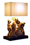 Lampada da tavolo Maui – 57 x 35 cm lampada a stelo in legno con attacco E27, adatta per soggiorno, ...