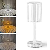 lampada da tavolo senza fili con touch Dimmerabile ANMECS lampade da tavolo ricaricabile effetto cristallo in acrilico abatjour per camera ...
