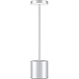Lampada da Tavolo Senza Fili, LED Ricaricabile 6000 mAh Eye-Protect Lampada da Tavolo , lampada da comodino in metallo alluminio ...