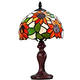 Lampada da Tavolo Stile Tiffany in Vetro colorato Europeo con Base in Resina, Retro Lampada da Tavolo, Multicolore per Soggiorno ...