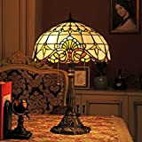 Lampada da tavolo Tiffany retrò da 16 pollici in stile barocco Lampada da letto di lusso Elegante lampada da comodino