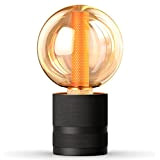 Lampada da Tavolo Vintage E27 Lampada da Scrivania Nero Metallo Lampada da Comodino Design Industriale Luce Notturna con Interruttore a ...