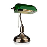 Lampada da tavolo Vintage V-TAC in metallo ottone antico e vetro colorato E27 VT-7151 – SKU 3912 VERDE