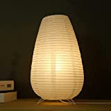 Lampada di carta di riso, lampada da tavolo, paralume in carta di riso dal design moderno, luce con lampadina E14, ...