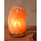 Lampada di cristallo di sale naturale su base in legno, 2-3 kg, provenienza Salt Range Pakistan