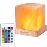 Lampada di sale naturale dell'Himalaya senza fili Cristallo di rocca Ricaricabile (batteria incorporata) Telecomando 15 colori Regalo decorativo per amico