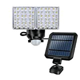 Lampada di sicurezza ad energia solare con sensore di movimento 1200LM, Luce a 5000 Kelvin, con doppia lampada ad angolazione ...