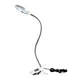 Lampada Estetista con Lente d'Ingrandimento Portatile Dimmerabile LED USB con Pinza Lampada a Collo di Cigno Flessibile per Trucco Tattoo ...