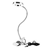 Lampada Estetista LED USB Dimmerabile Portatile, Luce Calda e Fredda con Clip e Lampada a Collo di Cigno Flessibile per ...