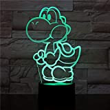 Lampada LED Videogioco Yoshi Super Mario Cambia Colore USB Luce notturna e decorazione