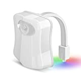 Lampada Notturne Igienici Bagno WC Led 8 cambiamento di Colori con Sensore di Movimento Automatico Luce Adattabile a Qualsiasi Toilette