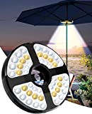 Lampada Ombrellone da Giardino Wireless Ricaricabile USB con 48 LED, 3 Modalità di Illuminazione, Durata: 18-54 ore, Luci per Ombrellone ...
