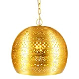 Lampada orientale marocchina - lampada a sospensione - Lampada da soffitto Herera Oro - 30cm - molto pratica per un ...