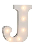 Lampada Out of the Blue, lettera J in legno, con 6 LED.