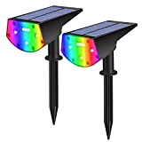 Lampada RGB Solare Giardino Esterno Bawoo 2pcs LED Luci Solari Giardino Lampade da Esterno per Prato LED Lampade Solari Terra ...