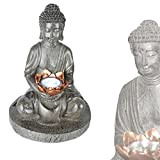 Lampada solare a forma di Buddha da giardino, per esterni, decorazione da giardino (IP44, LED, dimensioni: diametro 20 cm x ...