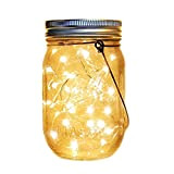 Lampada solare Mason Jar a LED, luce solare in vetro per conserve, lanterna a energia solare, per esterni, decorazione natalizia, ...