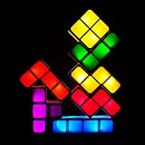 Lampada Tetris, orologio relogeuhr impilabile, luce notturna a LED, 7 colori, a induzione, giocattolo per bambini, lampada da scrivania, decorazione ...