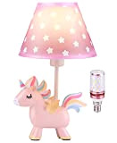 Lampada unicorno, lampada da comodino per bambini con paralume a LED, regali unicorno per arredamento camera da letto ragazze, lampada ...
