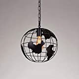 Lampadario a forma di mappamondo terrestre, lampade a sospensione in metallo vintage industriale E27 / E26 Edison Lighting Loft creativo ...