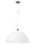 lampadario lampada a sospensione ø40 cm per tavolo cucina moderna cupola vetro bianco e27 led