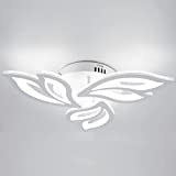 Lampadario moderno a LED, 36W 3600LM Plafoniera LED 3 teste Petalo Lampadario LED Soffitto in acrilico per Soggiorno Cucina Camera ...