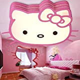 Lampadario Plafoniera LED camera da letto per bambini dimmerabile moderna rosa Hello kitty cat design lampada da soffitto con telecomando ...