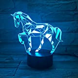 Lampade 3D Illusione Ottica Luce Notturna, EASEHOME Deco Lampada LED da Tavolo Illuminazione Luce di Notte 7 Colori Controllo Tattile ...