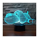 Lampade 3D Illusione Ottica Luce Notturna, SISYS Deco Lampada LED da Tavolo Illuminazione Luce di Notte 7 Colori Controllo Tattile ...