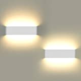 Lampade da parete per interni, 2 pezzi Applique da parete 12W LED Luci su e giù Lampada da parete moderna ...
