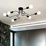 Lampade da soffitto industriali, 6 Luci retrò lampadari a soffitto E27, Plafoniera in Metallo Vintage per lampada da soggiorno camera ...