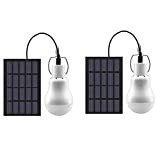 Lampadina a LED a energia solare, portatile, con ricarica USB, per interni, ufficio, cucina, lettura, con pannello solare, per esterni, ...