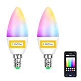 Lampadina intelligente E14 WiFi LED a candela, sincronizzazione musica dimmerabile 5 W 300 lm, RGB+bianco caldo/freddo 2700 K-6500 K, cambia ...