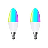 Lampadine dimmerabili Smart Light Tuya Zigbee 2 PCS E14 Funzionano compatibili con Alexa Echo e Google Home, Lampadine LED RGBCW ...