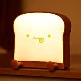 Lámpara de noche - lámpara de pan tostado con USB de madera para niños pequeños y dormitorio de carga (comer)