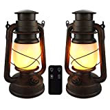 Lanterna da Esterno Vintage con Telecomando, LED Lanterne Alimentata Batteria di Due Modalità Luci, Impermeabile Appendere Lampade per il Campeggio ...