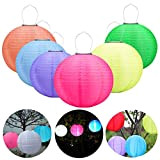 Lanterne solari impermeabili a LED, 10 colori, colorate da appendere, in carta cinese/giapponesi, decorazioni a sfera, per la decorazione della ...