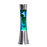 Lavalamp Sandro lampada lava elegante argento blu con effetto magma cera verde lampadina 39cm G9 incl. idea regalo per qualsiasi ...