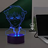Laysinly The Disastrous Life of Saiki K Japan Anime Action Figure 3D Night Light 16 colori che cambiano 4 modalità ...