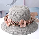 LDDENDP Mano carta tessuto cappello di paglia alla moda pieghevole del cappello di paglia delle signore di estate esterna della ...