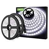 LE Striscia LED 10M 600 LED SMD 2835 Bianco Diurno 6000K, Luce Nastro Luminoso 16W 2300LM, Strisce LED 12V per ...
