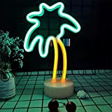 LED Coconut Neon Light Palm Tree Segni al neon Neon Night Lights With Holder Base Dormitorio Decor Light Marquee Segni ...