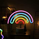 LED Cute Colorful Neon Rainbow Sign Lights Arcobaleno Luce al neon con base Luce notturna al neon a batteria Insegna ...
